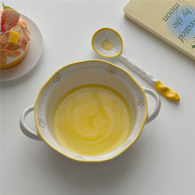 Dubenys Puikūs Buitiniai Keraminiai Indai Pusryčių salotos Dviguba rankena Puikūs greitai paruošiami makaronai Įrankis Saldus Paprastas Be šaukšto