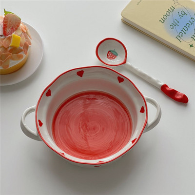 Dubenys Puikūs Buitiniai Keraminiai Indai Pusryčių salotos Dviguba rankena Puikūs greitai paruošiami makaronai Įrankis Saldus Paprastas Be šaukšto