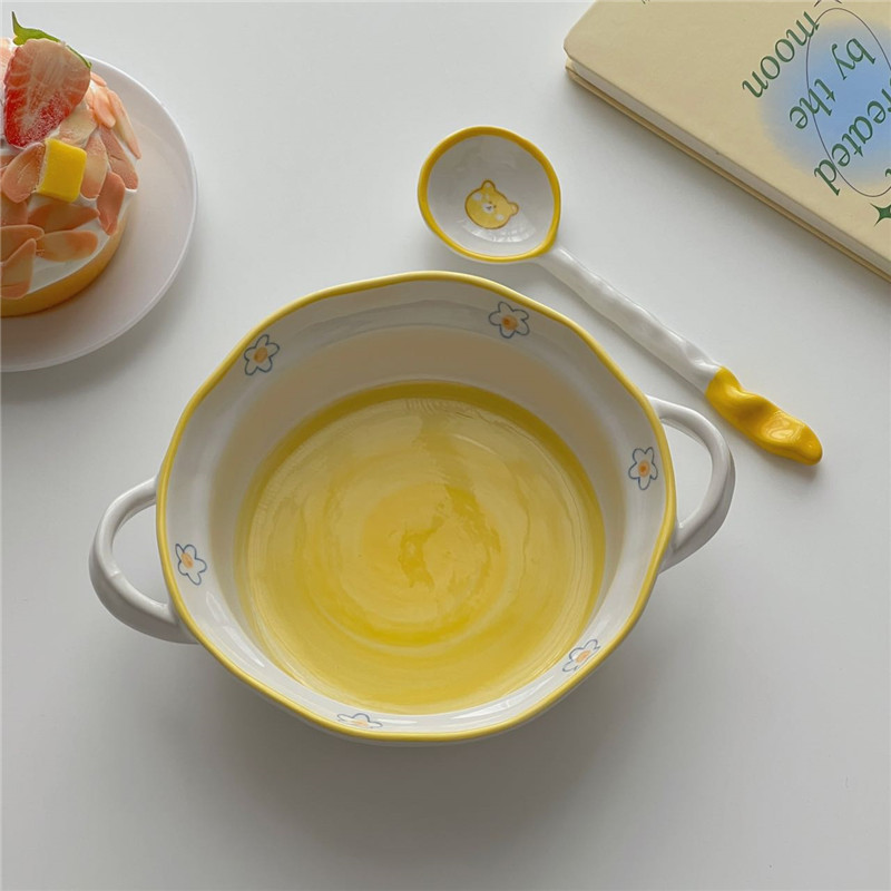Dubenys Puikūs Buitiniai Keraminiai Indai Pusryčių salotos Dviguba rankena Puikūs greitai paruošiami makaronai Įrankis Saldus Paprastas Be šaukšto