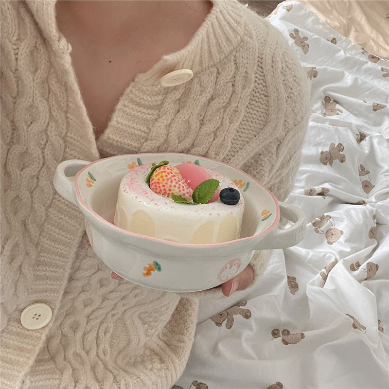 Dubenys Puikūs Buitiniai Keraminiai Indai Pusryčių salotos Dviguba rankena Puikūs greitai paruošiami makaronai Įrankis Saldus Paprastas Be šaukšto