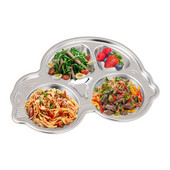 Nerūdijančio plieno padalintos lėkštės Padėklas Nedūžtančios vakarienės lėkštės vaikams Mielų formų vaikų stalo reikmenys Stovyklavietės indai Vaikų vakarienė