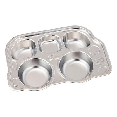 Nerūdijančio plieno padalintos lėkštės Padėklas Nedūžtančios vakarienės lėkštės vaikams Mielų formų vaikų stalo reikmenys Stovyklavietės indai Vaikų vakarienė