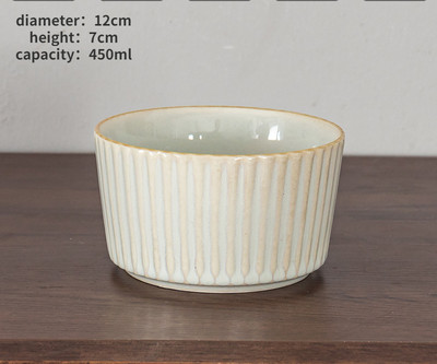 Reljefinė juostelė Ryžių dubuo Keramika Buitinis Paprastas Talpykla Žemė Paprastas Kūrybiškas Ekologiškas Naujas Stilius Praktiškas