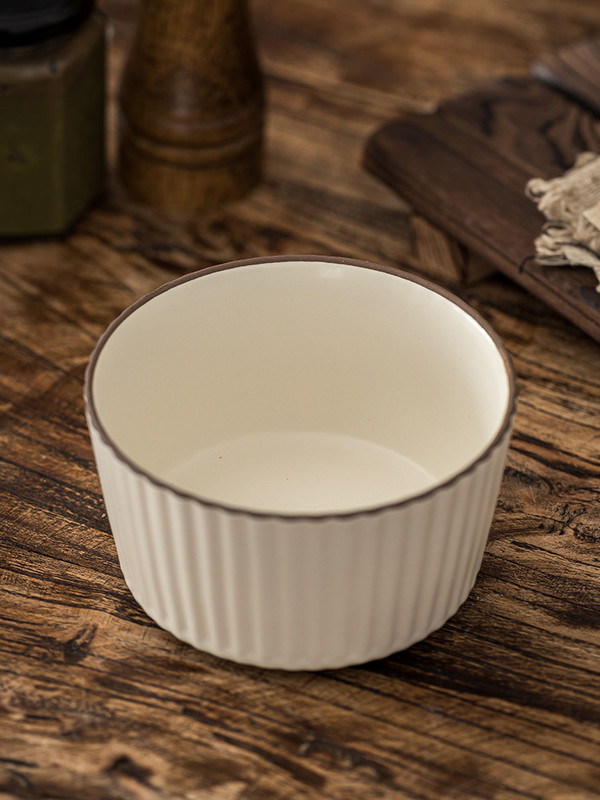 Reljefinė juostelė Ryžių dubuo Keramika Buitinis Paprastas Talpykla Žemė Paprastas Kūrybiškas Ekologiškas Naujas Stilius Praktiškas