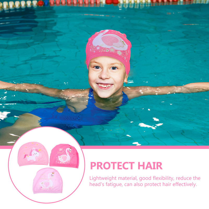 3 τμχ Καπέλα ντους κολύμβησης Παιδικά καπέλα κινουμένων σχεδίων Αξεσουάρ υφασμάτινα φορητά καπέλα πολυεστέρα αγόρι
