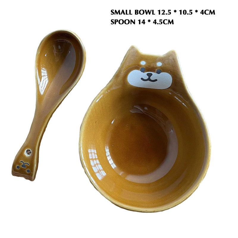 Mielas katės keraminio padažo indų rinkinys Juokingas sviestinio indo padažo lėkštės aliejaus dubuo su šaukštu sušių kečupui alyvuogių aliejaus užkandis THJ99