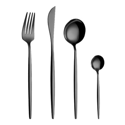 Veidrodinis Auksinis stalo įrankių rinkinys Stalo reikmenys nerūdijančio plieno virtuvės reikmenys, šlifuoti indai 4 vnt. peilis šakutė šaukštas namų stalo reikmenims