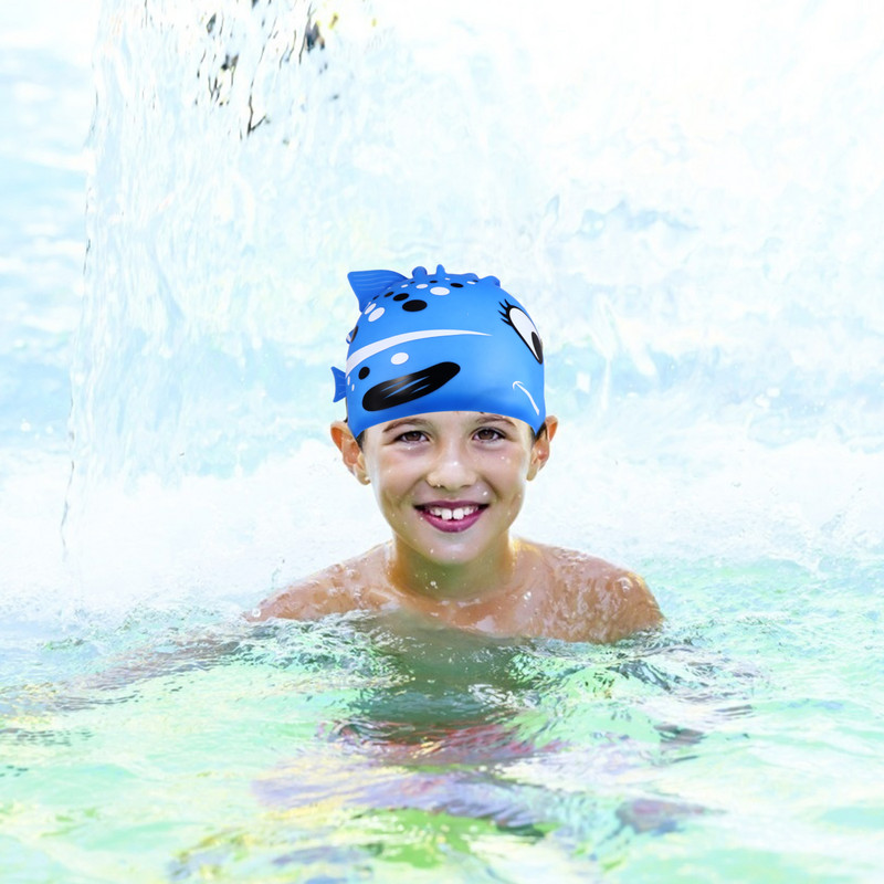 Desen animat Pește Model Silicon Pălărie de înot Copil Swim Baie