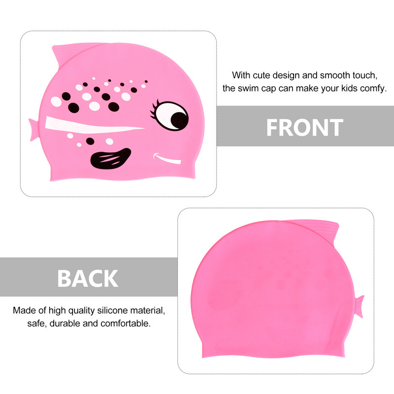 Desen animat Pește Model Silicon Pălărie de înot Copil Swim Baie