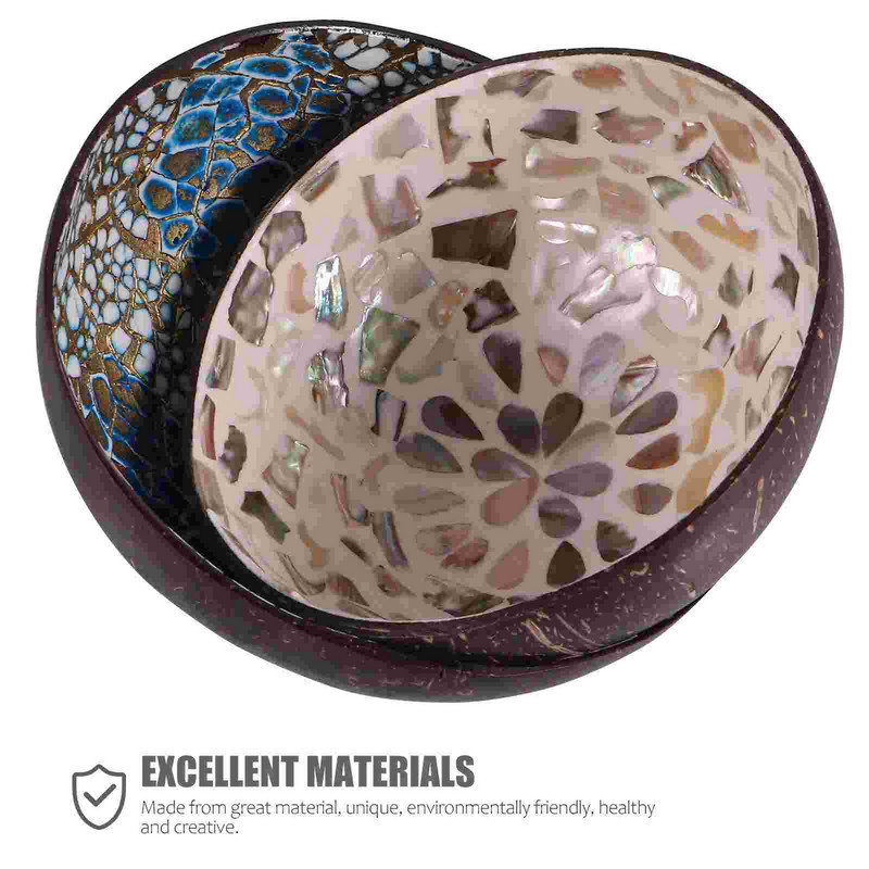 Dekoracijos namų papuošalai darbalaukį puošia kokoso dubuo lukštas verandoje raktų laikymo medinės serviravimo lėkštės