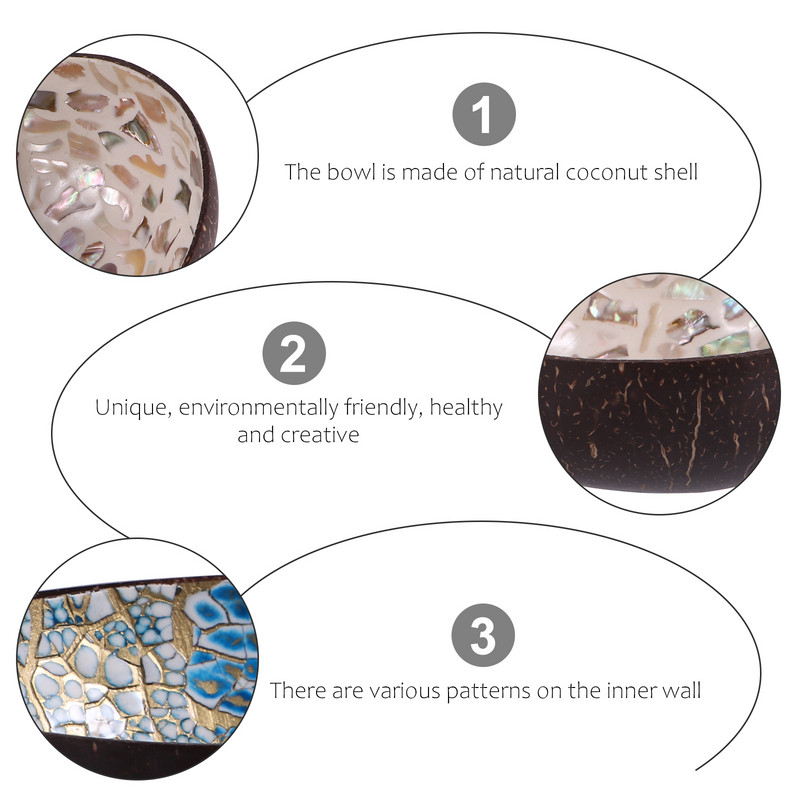 Dekoracijos namų papuošalai darbalaukį puošia kokoso dubuo lukštas verandoje raktų laikymo medinės serviravimo lėkštės