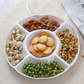 1 τεμ. Δίσκος αποθήκευσης φαγητού 6 χωρισμάτων Πιάτο για σνακ αποξηραμένων φρούτων Πιάτο σερβιρίσματος ορεκτικών για πάρτι Πιάτο ζαχαροπλαστικής με ξηρούς καρπούς