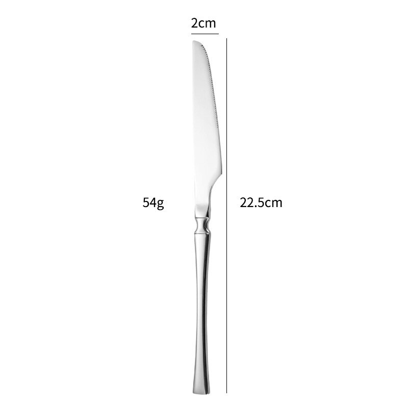 Kés villa kanál szett steak nyugati ételek fényes egyszerű rozsdamentes acél bambusz nyél Otthoni étkészlet24db