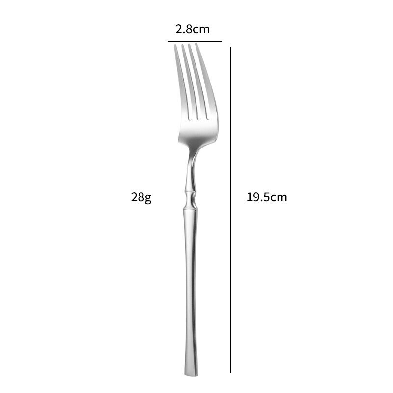 Kés villa kanál szett steak nyugati ételek fényes egyszerű rozsdamentes acél bambusz nyél Otthoni étkészlet24db