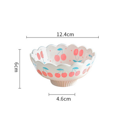 Keraminiai 4,8 colio dubenys Japonijos Kawaii Style 270 ml Vyšnių Citrinų Rankomis Piešti Ledai Salotos Ryžių Jogurtas Desertai Maisto indelis