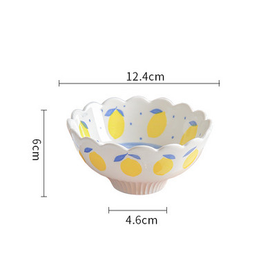 Keraminiai 4,8 colio dubenys Japonijos Kawaii Style 270 ml Vyšnių Citrinų Rankomis Piešti Ledai Salotos Ryžių Jogurtas Desertai Maisto indelis