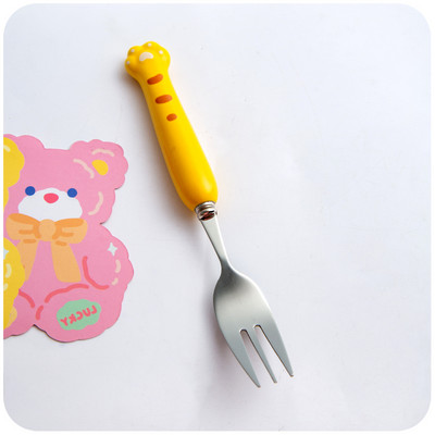 2kom Kawaii patka Žlica Vilica Set pribora za jelo za djecu Školski slatki korejski prijenosni pribor za jelo od nehrđajućeg čelika Kuhinjsko posuđe