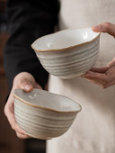 Dubenys Japoniški Retro ryžių dubuo Buitinė Virtuvė Namai Praktiškas Paprastas Gėlių kraštas Ekologiškas Naujas Produktas Dryžuotas