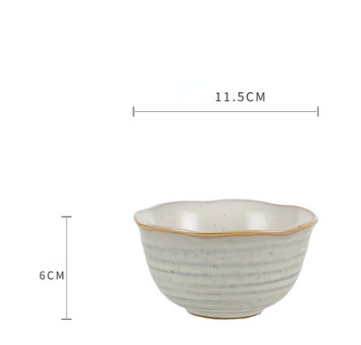 Dubenys Japoniški Retro ryžių dubuo Buitinė Virtuvė Namai Praktiškas Paprastas Gėlių kraštas Ekologiškas Naujas Produktas Dryžuotas