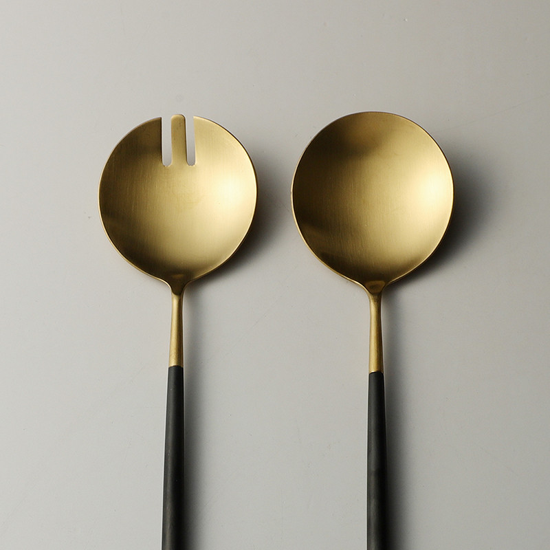 Σαλάτα σερβιρίσματος Πιρούνι Κουτάλι 29,5 εκ. Σετ μαχαιροπήρουνα Σερβίτσιο σερβιρίσματος με μακρύ χερούλι Πιρούνι διακομιστή μαγειρέματος 304 ανοξείδωτο