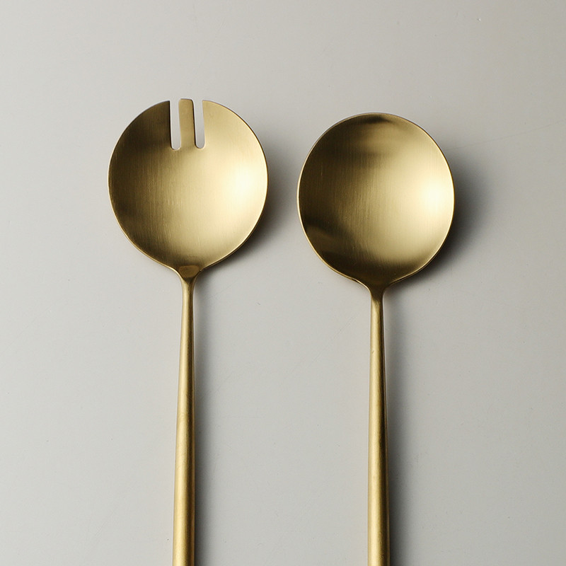 Σαλάτα σερβιρίσματος Πιρούνι Κουτάλι 29,5 εκ. Σετ μαχαιροπήρουνα Σερβίτσιο σερβιρίσματος με μακρύ χερούλι Πιρούνι διακομιστή μαγειρέματος 304 ανοξείδωτο