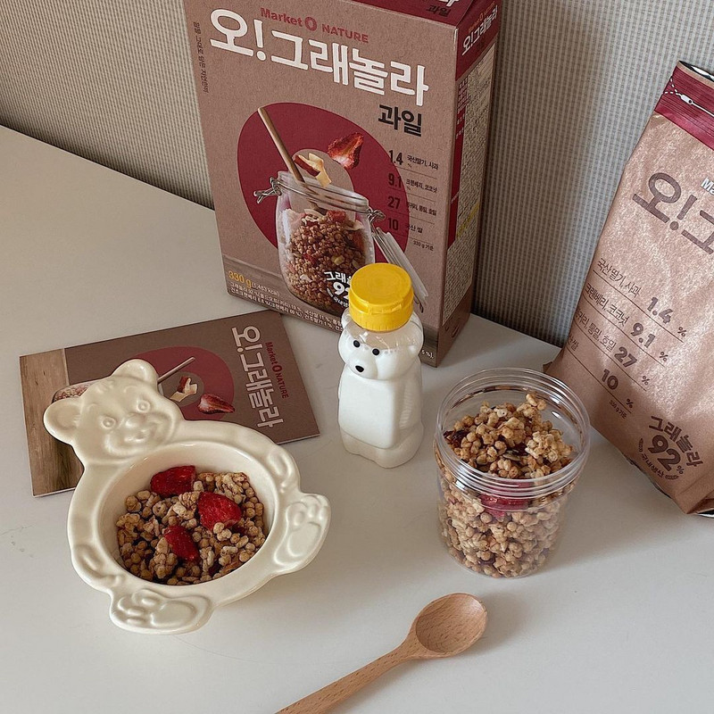 Korėjietiško stiliaus mielas meškiukas desertinis dubuo vaisių salotos pusryčių pieno dribsnių dubuo keraminiai indai mergaitės širdis