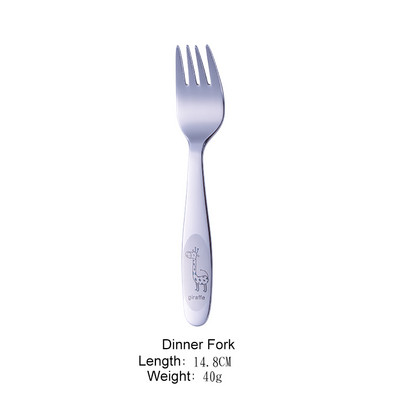 Dječji pribor za jelo Posuđe od nehrđajućeg čelika Crtić žirafe Dijete Vilica Nož Žlica Dječje 4kom Setovi posuđa za kućnu kuhinju