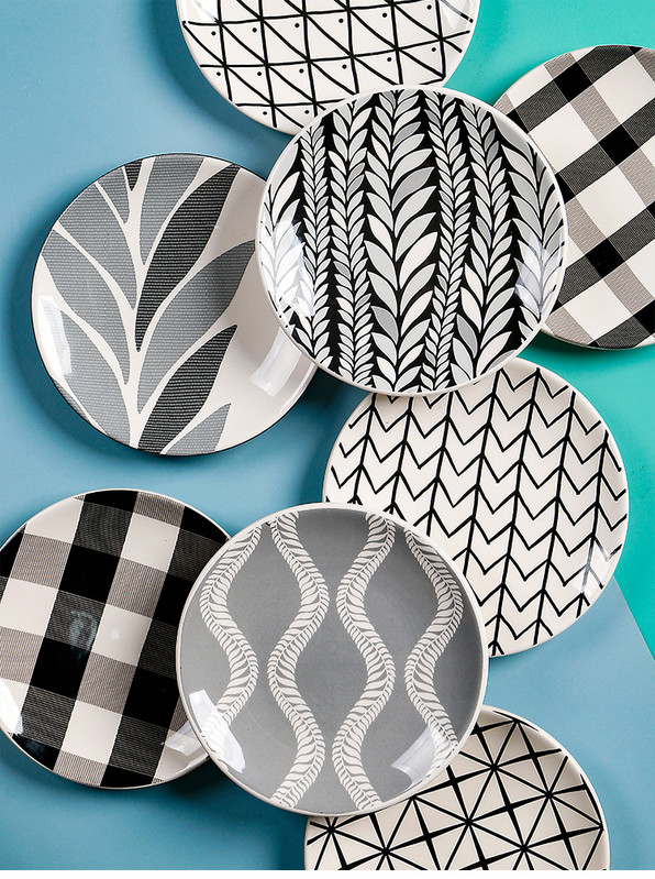 Söögitaldriku köögisöögiriistade komplekt Keraamilised lauanõud Serveerimissöögiriistade komplekt Õhtusöögitaldriku söögiriistade komplekt Geomeetrilise mustriga