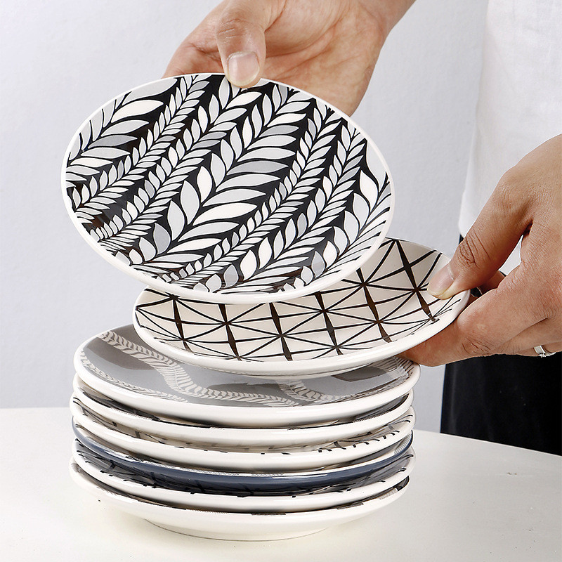 Söögitaldriku köögisöögiriistade komplekt Keraamilised lauanõud Serveerimissöögiriistade komplekt Õhtusöögitaldriku söögiriistade komplekt Geomeetrilise mustriga