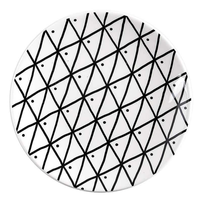 Söögitaldriku köögisöögiriistade komplekt Keraamilised lauanõud Serveerimissöögiriistade komplekt Õhtusöögitaldriku söögiriistade komplekt Geomeetrilise mustriga