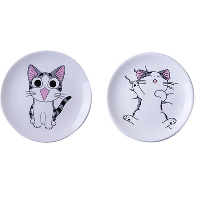 2vnt Originality Animacinio filmo katės keramikinė lėkštė vaikams stalo reikmenys vaisiai diskai kepsnių patiekalas pusryčių vaisių padėklas vakarienės lėkštės