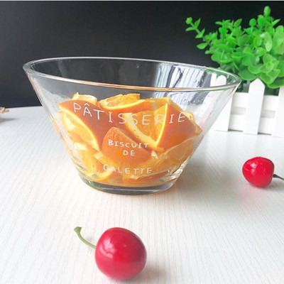 Japoniškos raidės prancūziškas stiklinis dubuo mažas šviežias buitinis didelis salotų dubuo Namų apyvokos reikmenys vaisių kepurės dubuo