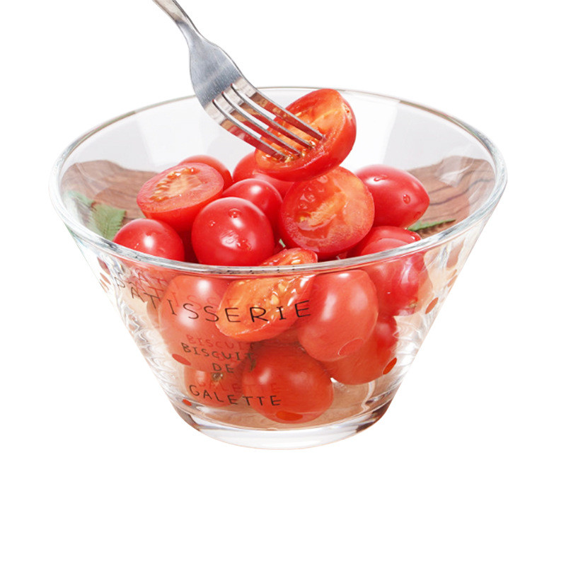 Japoniškos raidės prancūziškas stiklinis dubuo mažas šviežias buitinis didelis salotų dubuo Namų apyvokos reikmenys vaisių kepurės dubuo