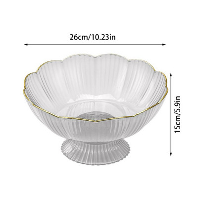 Moderna zdjela za voće Prozirni tanjur za pohranu za grickalice Ukrasni organizator za voće s otvorima za odvod Posuđe Kuhinjsko posuđe