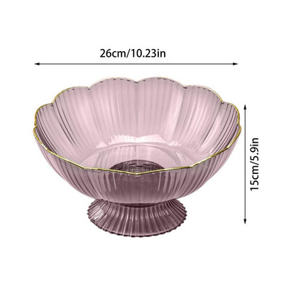 Moderna zdjela za voće Prozirni tanjur za pohranu za grickalice Ukrasni organizator za voće s otvorima za odvod Posuđe Kuhinjsko posuđe