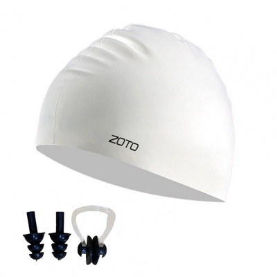 Plaukimo skrybėlių rinkinys 3D prigludęs ausų kištukų rinkinys Vienspalvis nuo užspringimo universalus plaukimo kepurė su ausies kištuku, nosies užsegimu