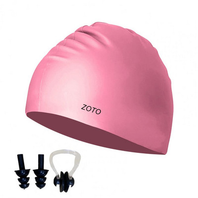 Plaukimo skrybėlių rinkinys 3D prigludęs ausų kištukų rinkinys Vienspalvis nuo užspringimo universalus plaukimo kepurė su ausies kištuku, nosies užsegimu