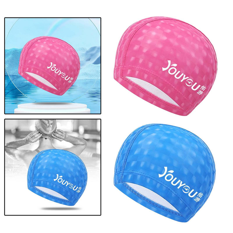 Maudymosi kepuraitė ilgiems plaukams plaukimo kepuraitė Patogi unisex didelė plaukimo kepuraitė nailoninė, lanksti