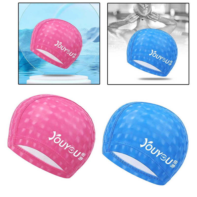 Maudymosi kepuraitė ilgiems plaukams plaukimo kepuraitė Patogi unisex didelė plaukimo kepuraitė nailoninė, lanksti