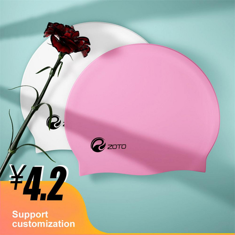 Καλής ελαστικότητας κολυμβητικός εξοπλισμός Φορητό μονόχρωμο σκουφάκι κολύμβησης σιλικόνης Εύκαμπτο σκουφάκι κολύμβησης με μακριά μαλλιά αδιάβροχο σκουφάκι κολύμβησης