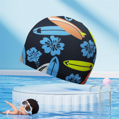 Riidest ujumismüts Laste sukeldumismüts Mugav hoiustamine Ujumismütsid Elastne ujumismüts Ujumis- ja kahlamisspordi multifilm