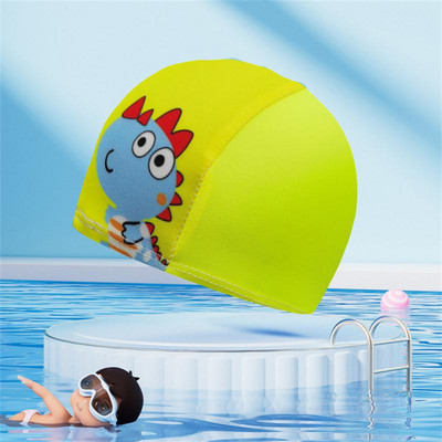 Riidest ujumismüts Laste sukeldumismüts Mugav hoiustamine Ujumismütsid Elastne ujumismüts Ujumis- ja kahlamisspordi multifilm