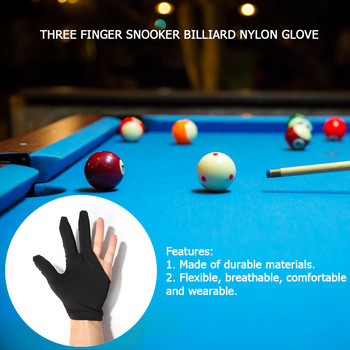 Отворени ръкавици за снукър с 3 пръста, билярдни ръкавици, протектор за лява/дясна ръка, щека за билярд, ръкавица с ръкавица, един размер, унисекс спортно облекло