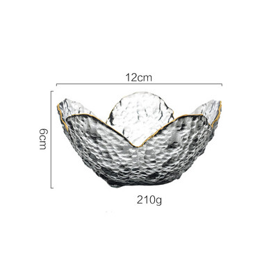 Nordijski ukrasi za dom Zlatni umetci Zdjele za suho voće Ukrasna kristalna staklena zdjela za voće Zdjela za desert Zdjela za salatu Zdjela za grickalice