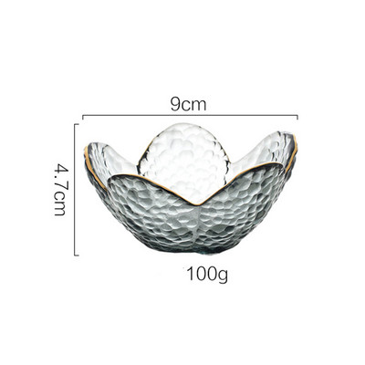 Nordijski ukrasi za dom Zlatni umetci Zdjele za suho voće Ukrasna kristalna staklena zdjela za voće Zdjela za desert Zdjela za salatu Zdjela za grickalice