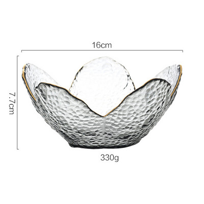 Nordijski ukrasi za dom Zlatni umetci Zdjele za suho voće Ukrasna kristalna staklena zdjela za voće Zdjela za desert Zdjela za salatu Zdjela za grickalice