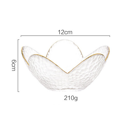 Nordijski ukrasi za dom Zlatni umetci Zdjele za suho voće Ukrasna kristalna staklena zdjela za voće Zdjela za desert Zdjela za salatu Zdjela za grickalice