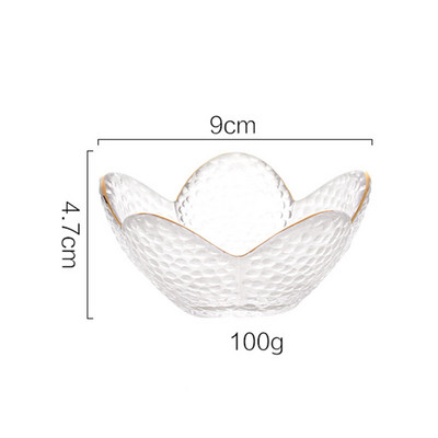 Nordijski ukrasi za dom Zlatni umetci Zdjele za suho voće Ukrasna kristalna staklena zdjela za voće Zdjela za desert Zdjela za salatu Zdjela za grickalice