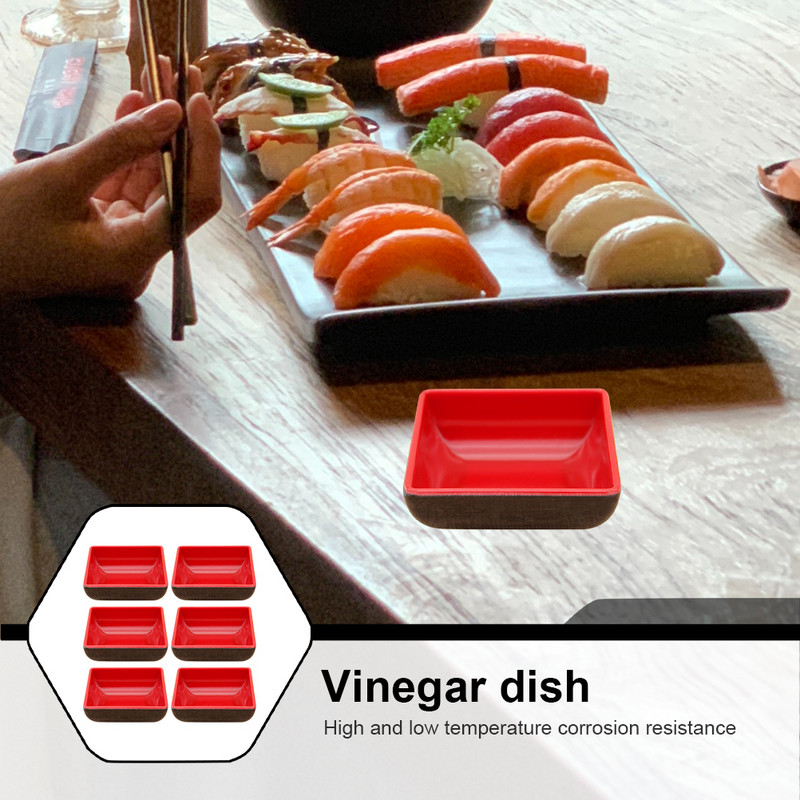 6 vnt. Acto indas Medienos lėkštė Pagardai Marinuoti agurkėliai Padažas Dubuo Prieskonių patiekimo lėkštės Melamino prieskonių skonis