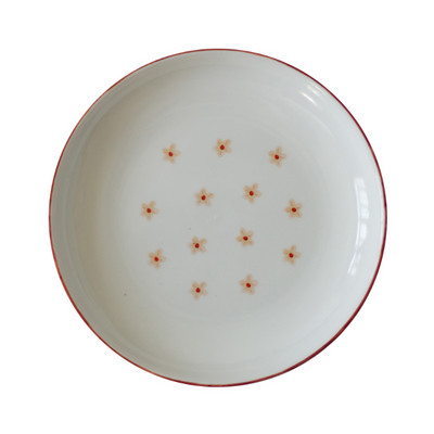 Творчески кръгъл керамичен съд Обикновена малка посуда за хранене Ресторант Хотел Домакинство Следобеден чай Десерт Торта Плодови ястия